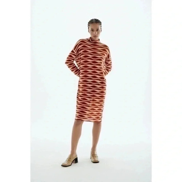 Zara printed knit tunic dress limited edition Small 0014/113 - Picture 1 of 8